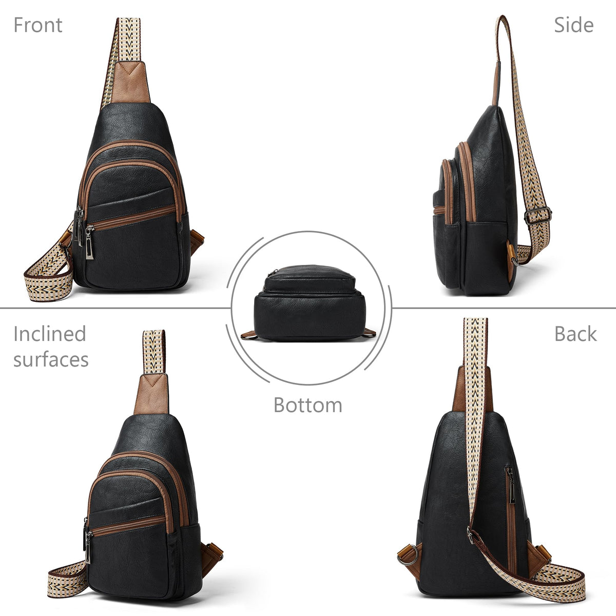 Mroede Sling Bag Crossbody Bags for Women Small Cross Body Bag Fanny Packs Chest Sling Purse for Daily Travel Leisure Sport