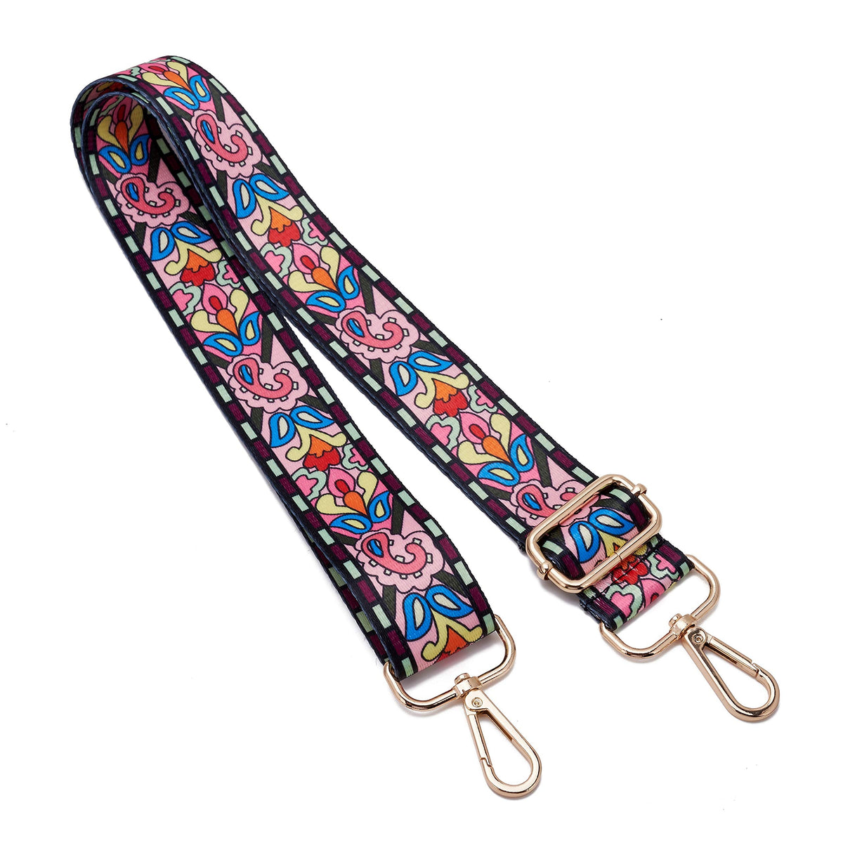 ZOOEASS Wide Shoulder Strap Adjustable Replacement Belt Guitar Style Crossbody Bag Handbag Strap Multicolor Canvas Straps(Wide:1.4in) (Morning glory)
