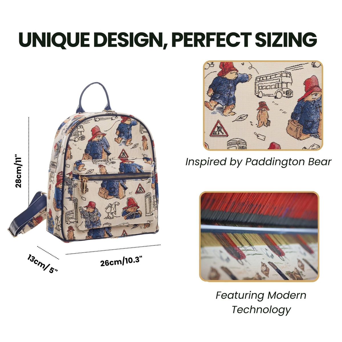 Signare Tapestry Women Backpack Rucksack Casual Daypack With Paddington Bear Design (DAPK-PADD)
