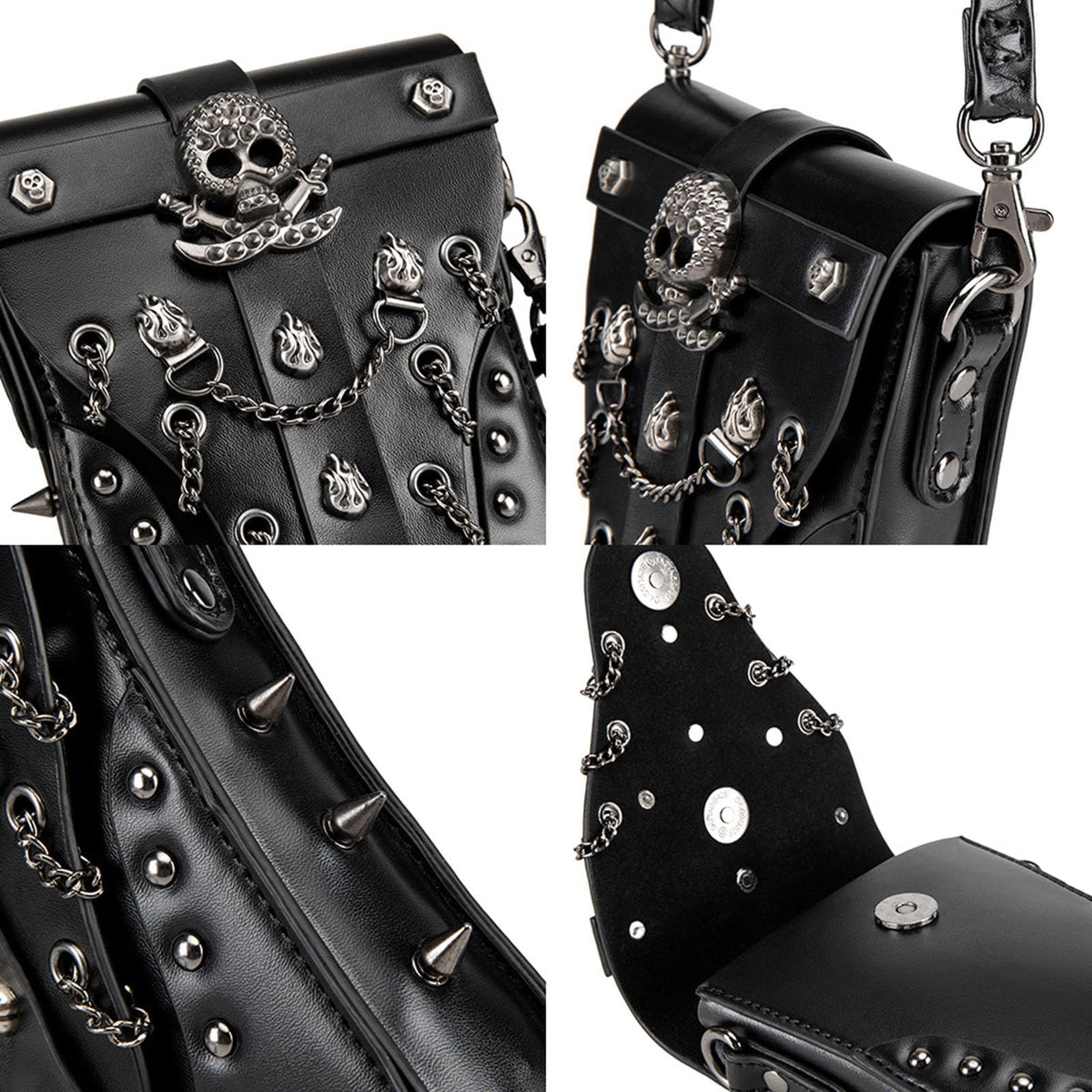 KOTORA Cute Gothic Steampunk Crossbody Bag Retro Small Shoulder Purse Phone Holder Renaissance Halloween Costume Accessory
