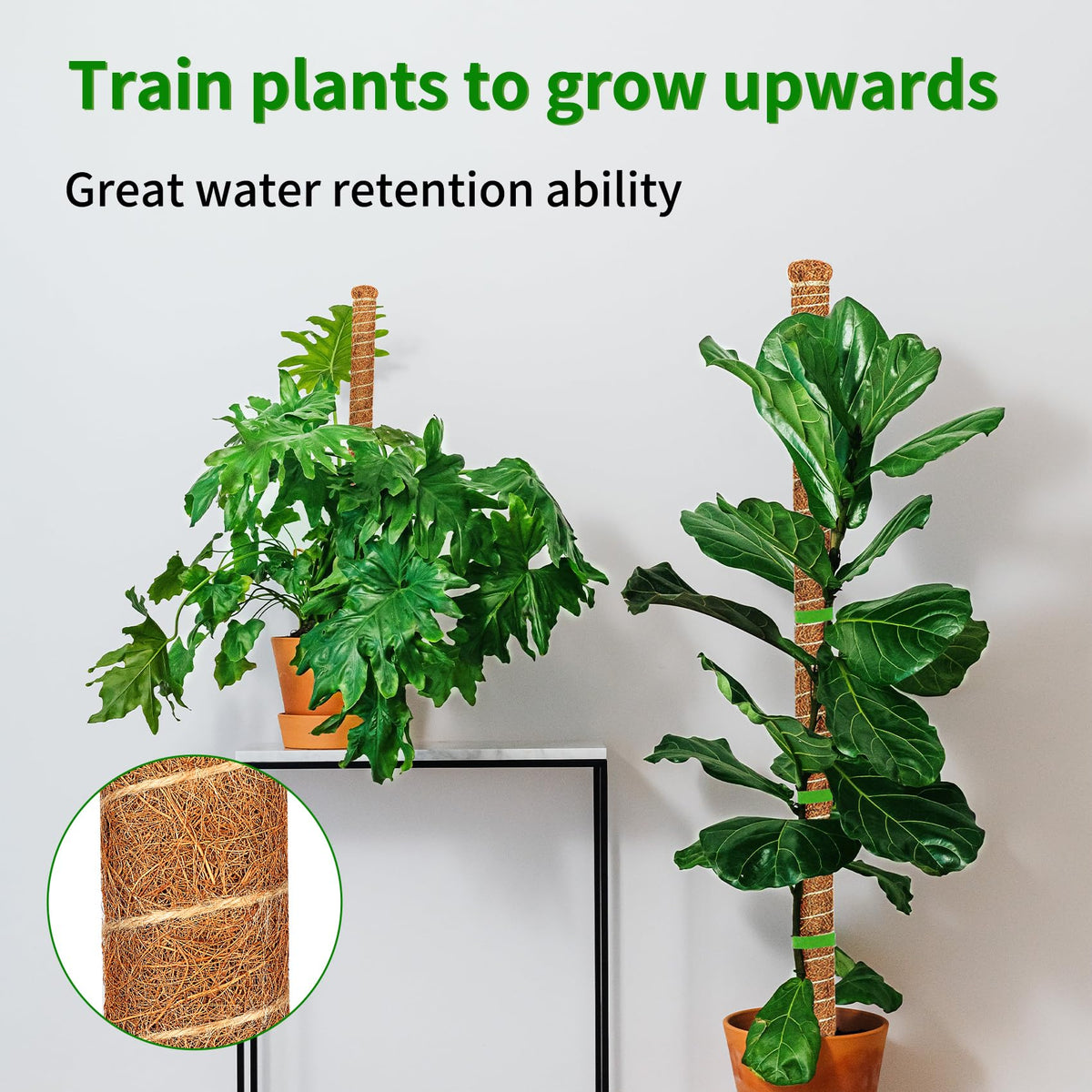 Dimpoo 4 Pack 28 Inch Moss Pole Monstera Plant Support, Coir Moss Poles for Climbing Indoor Plants, Bendable Plant Stake Trellis for Potted Plant, Pothos, Philodendron