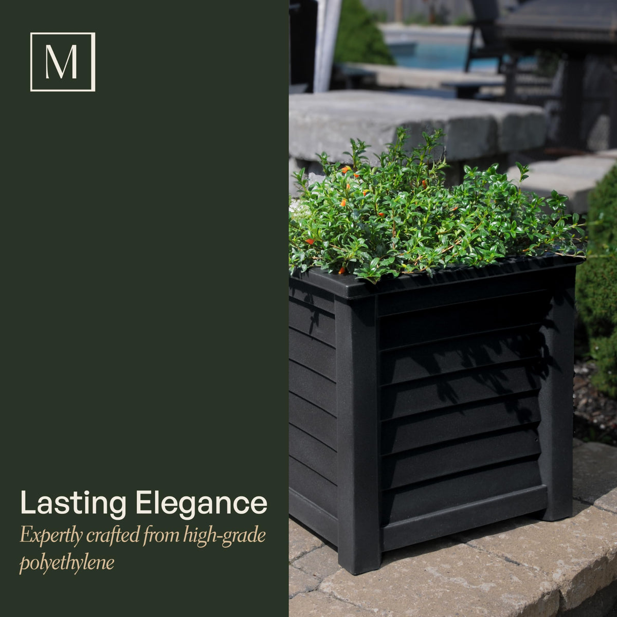 Mayne 5866-W Lakeland Square Patio Planter, 16x16, White