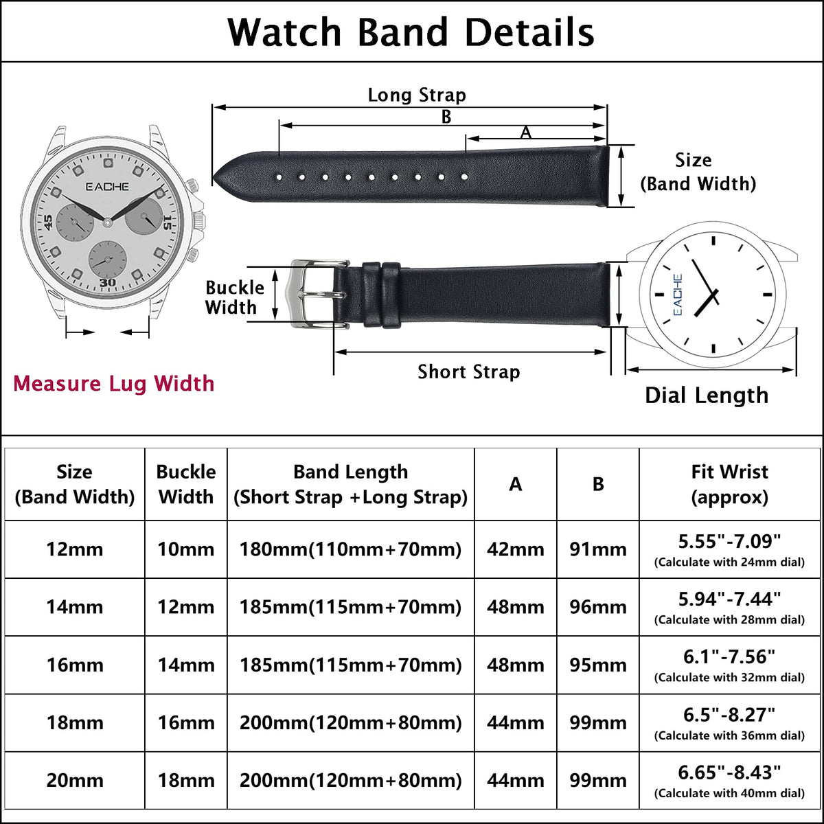 EACHE Women Pink Leather Watch Bands Quick Release 12mm Thin Leather Watch Straps for Ladies With Rose Gold Buckle