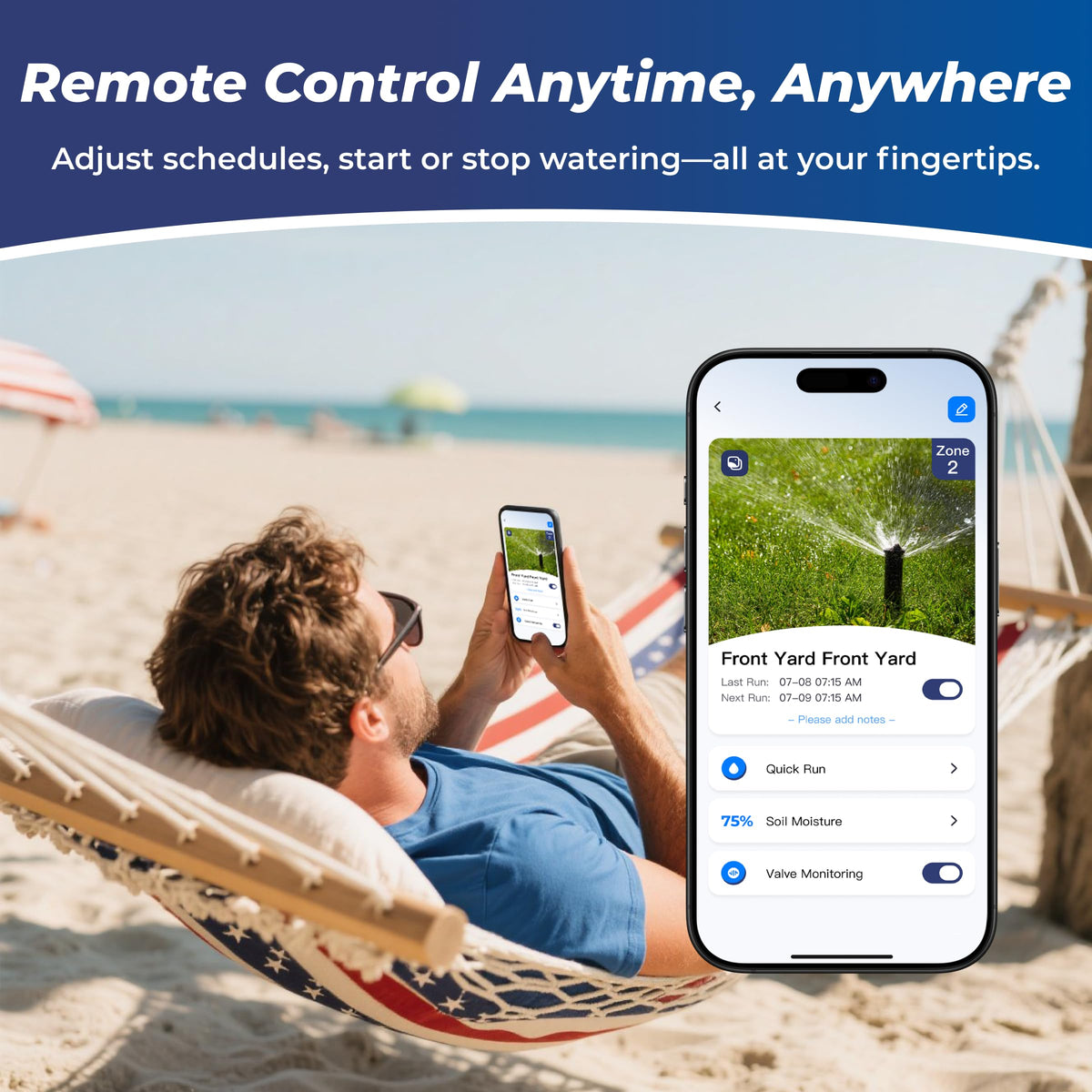 Remo Garden Smart Sprinkler Controller, 6 Zones Wi-Fi Irrigation System, Hyper-Local Weather Intelligence, Automatic Rain Skip, Compatible with Alexa