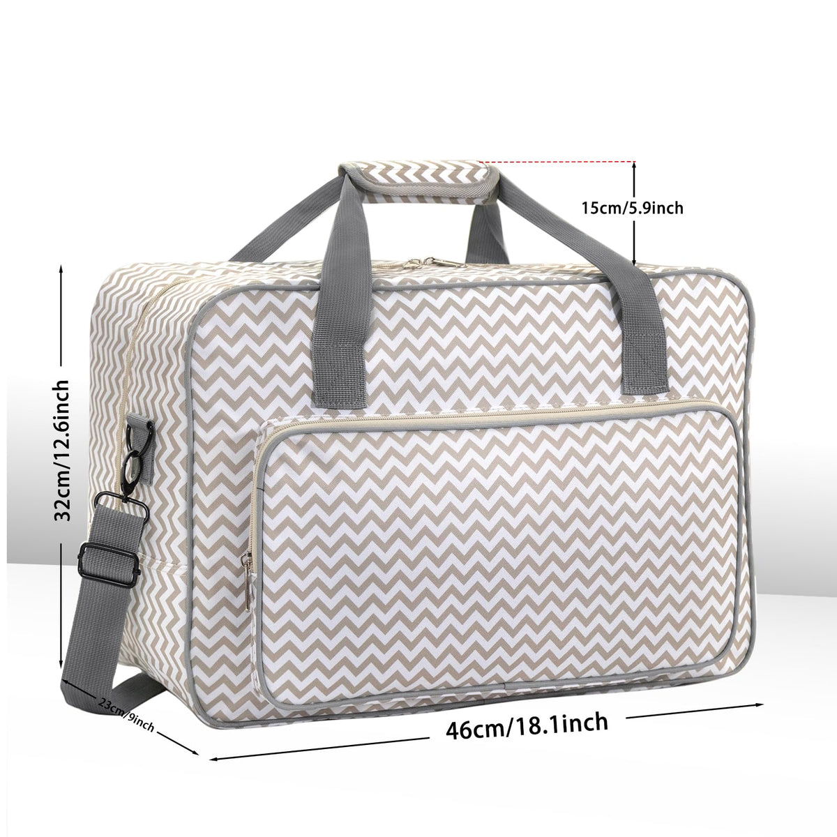 Haroranax Sewing Machine Case - Travel sewing machine bag with handle - New Sewing Machine Carrying Case - Suitable for Singer, Brother, Janome, and Most Standard Sewing Machine (White)