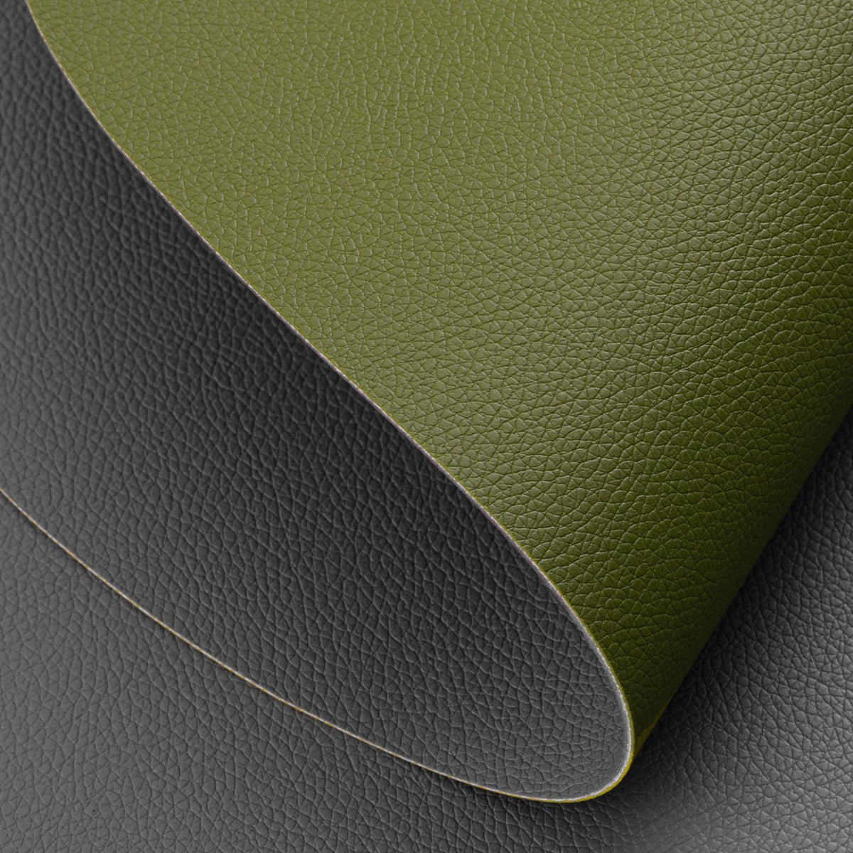 Myir JUN Placemats, Dual-Sided Placemats Waterproof Faux Leather Placemats Set of 6 Place Mats and Coasters Non-Slip Washable Table Mats for Dining Table (Gray Green, Set of 6)