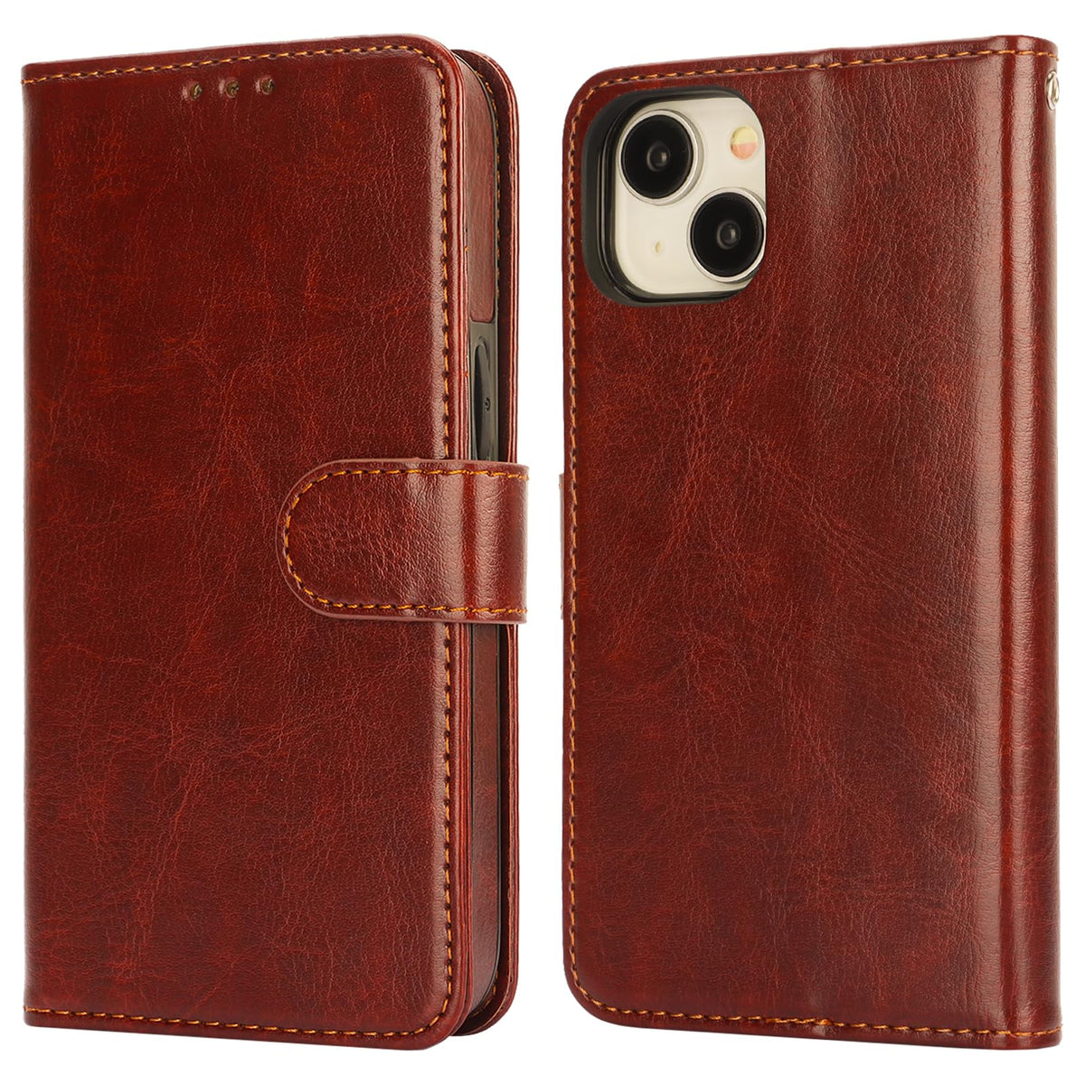 Bocasal Detachable Wallet Case for iPhone 15 RFID Blocking Card Slots Holder Premium PU Leather Magnetic Kickstand Shockproof Wrist Strap Removable Flip Protective Cover 5G 6.1 inch (Brown)