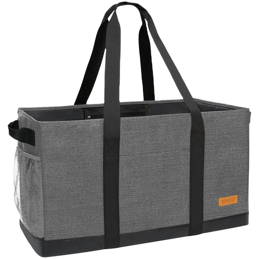 WONDAY Extra Large Utility Tote Bag - Standing Reusable Grocery Bag with Handle, Collapsible Storage for Shopping, Beach