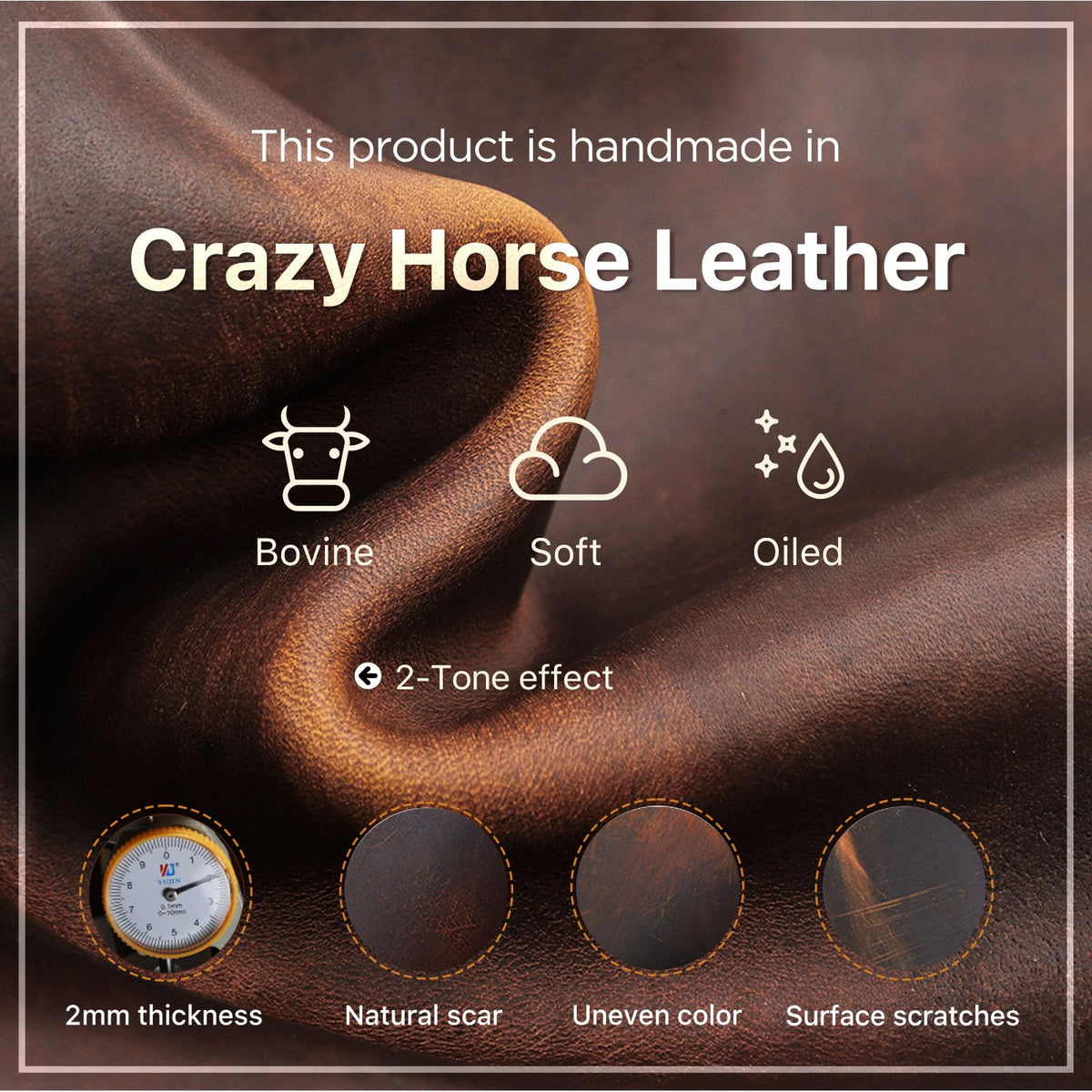 Hiram Handmade Crazy Horse Leather Tech Organizer Travel Case – Accessories Organiser Bag for Laptop, Tablet & Cell Phone, Double Compartment Charger Organizer Travel Case Coffee