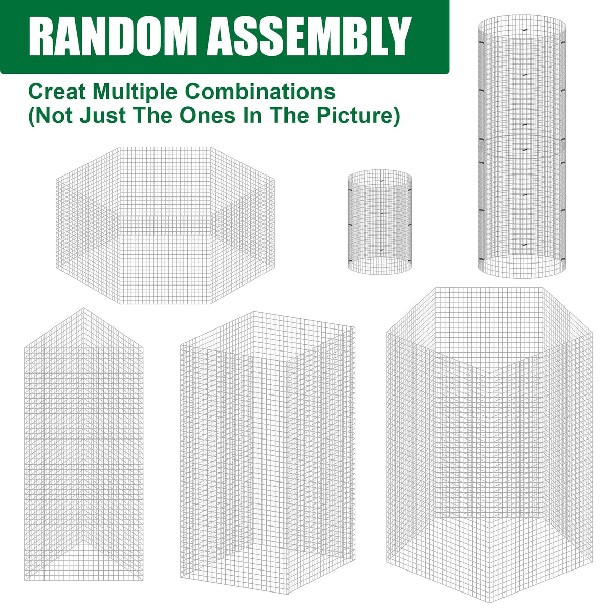 30Pcs Garden Plant Protector Cage 12''x12'', 10 Set Metal Wire Protectors for Plants, Protection Cages with Stakes Nylon Ties, Animals Barrier to Keep Chicken Rabbit Away from Plants Flower Vegetables