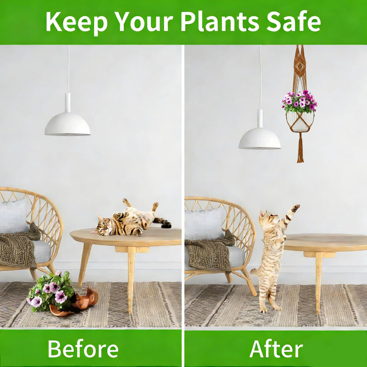 Macrame Plant Hangers 5Pack, Handmade Cotton Rope Hanging Planters for Indoor Plants w/ 5 Set Hooks Hanging Plant Holders Plant Hanger Indoor for Boho Home Decor (Caramel, Planter Pot Not Included)