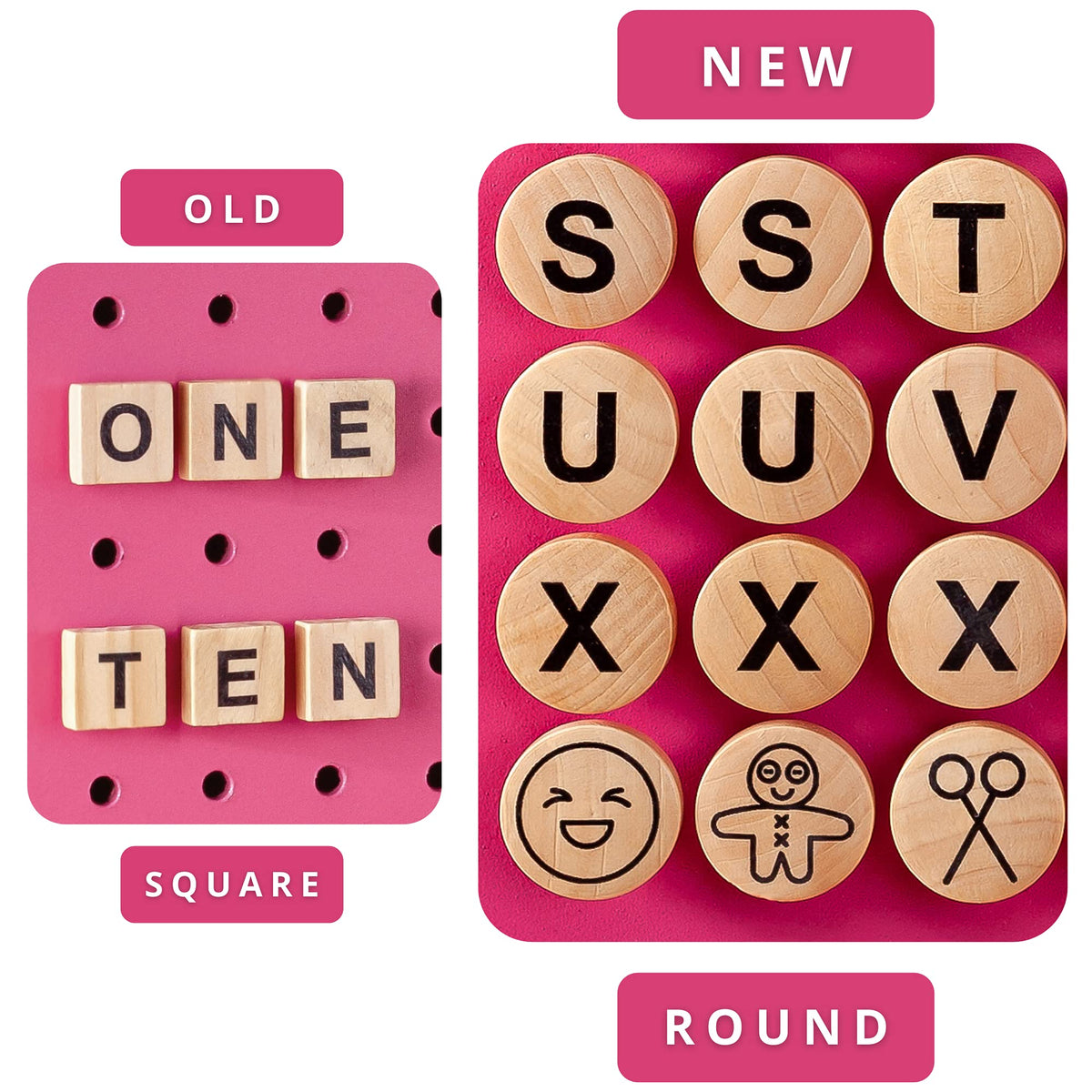 Craft Room Pegboard Letters for Pegboard Craft Peg Board Organizer Accessories | 115 Pegboard Decoration Blocks with Emojis - Round