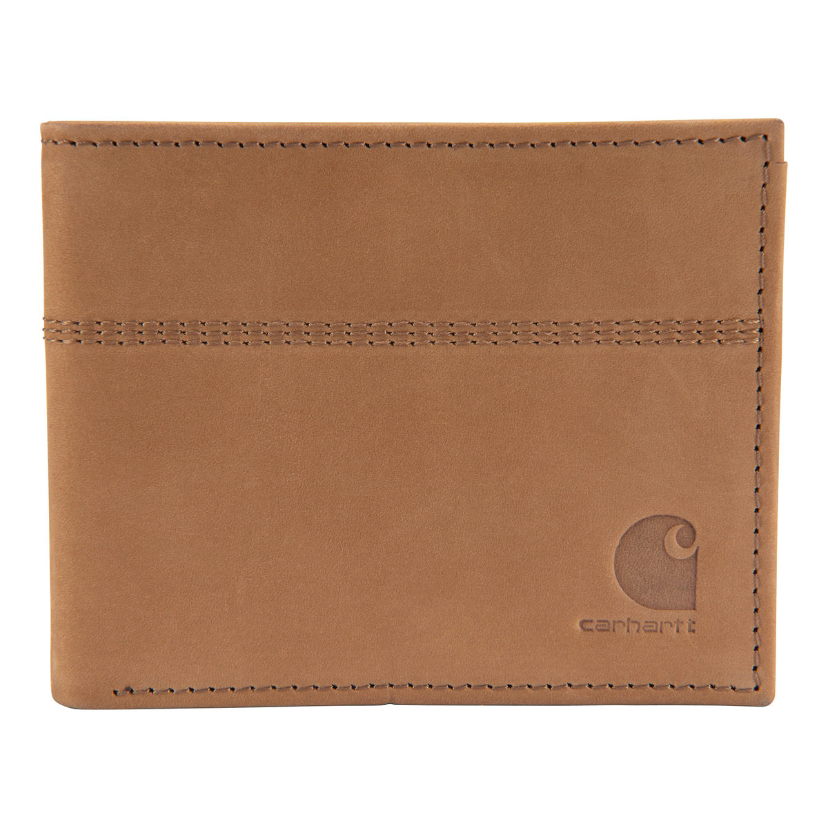 Carhartt Men's Casual Saddle Leather Wallets, Available in Multiple Styles and Colors, Carhartt Brown (Bifold)