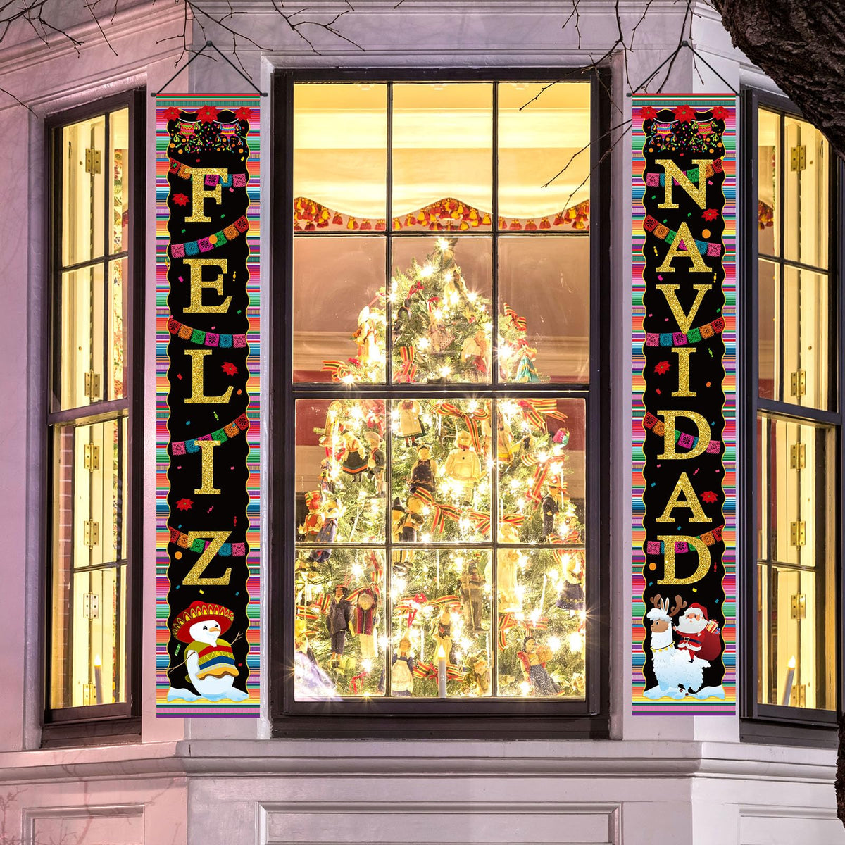 Feliz Navidad Decorations Mexican Christmas Porch Banner Feliz Navidad Welcome Sign Mexican Christmas Decorations and Supplies for Home Party