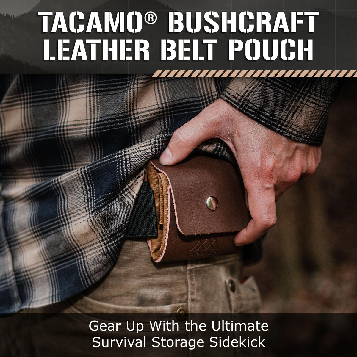 TACAMO Foraging Bag - Durable Mushroom Foraging Bag for Outdoor Adventures - Spacious Leather Pouch for Belt with Secure Drawstring - Bushcraft Foraging Sack for Mushroom, Rock & Plant Collecting