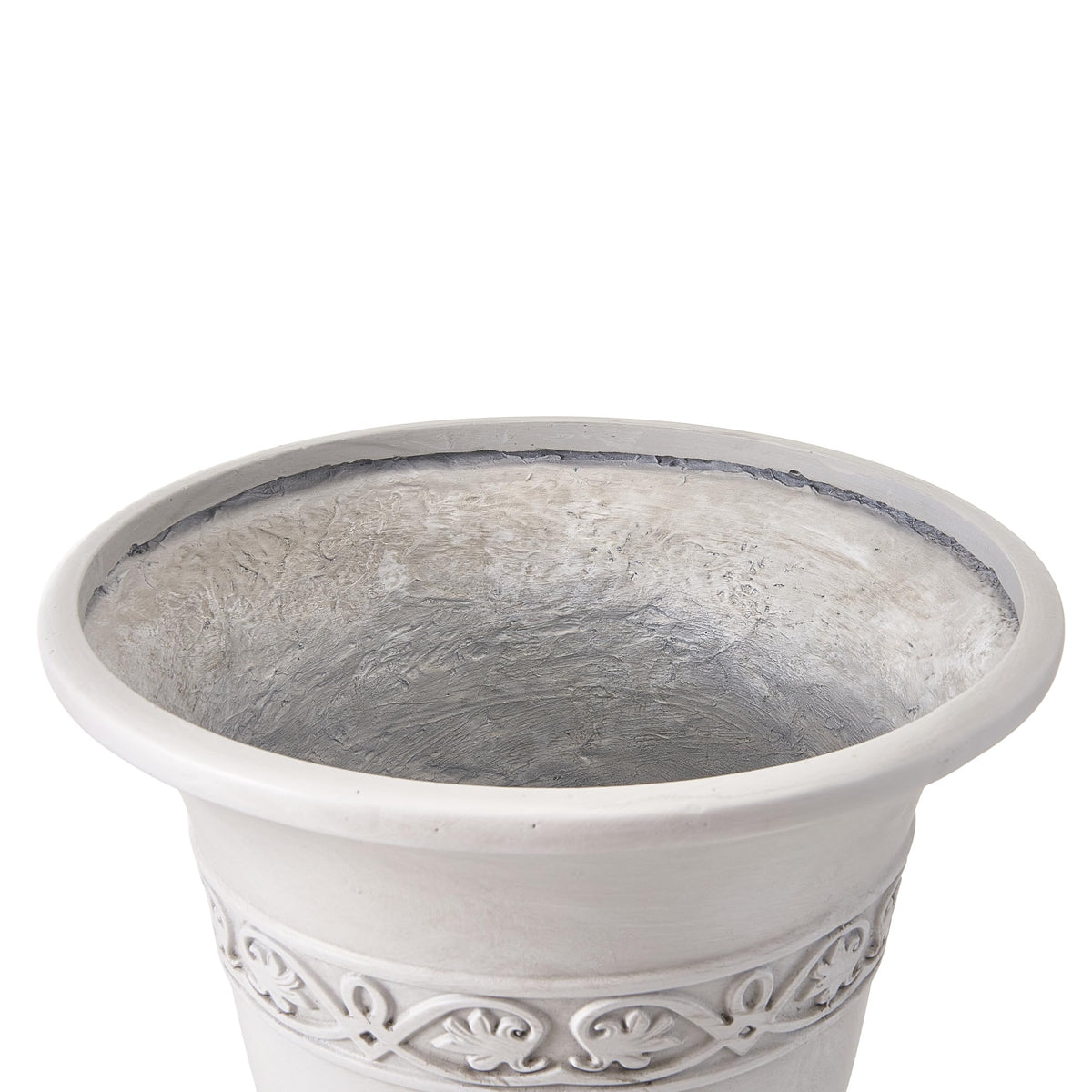 Christopher Knight Home Sical Round Concrete Planter Set of 2, 2 Pack Garden Flower Pot with Drainage Hole, MGO Patio Urn Planter for Outdoor Plants, Outdoor Planter Box, No Assembly, Antique White
