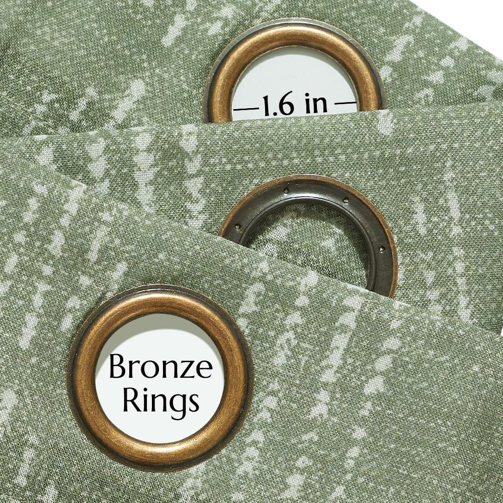 jinchan Boho Curtains Linen for Living Room Farmhouse Sage Green 84 Inch Length 2 Panels Bedroom Geometric Striped Light Filtering Window Drapes Grommet Country Curtains, Boho| Sage, W52 x L84