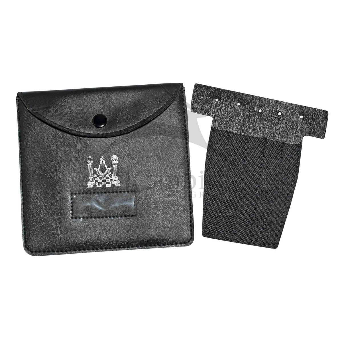 UK EMPIRE GROUP Masonic Regalia Pocket Jewel Holder/Hanger (Medium) Black Leather | Freemason jewelry Case/Pad