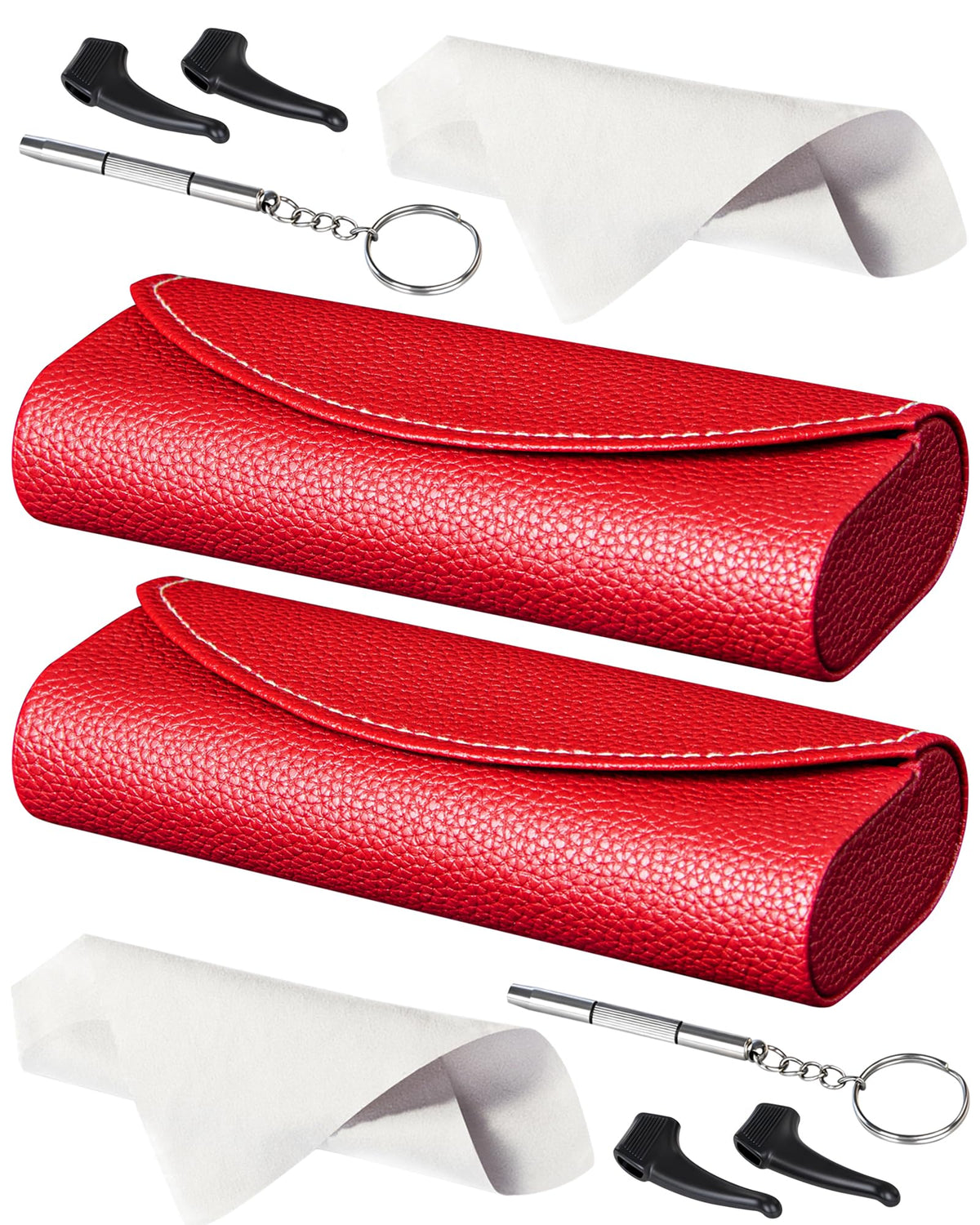 RayLove Ultimate Glasses Case Kit, Hard Shell Sunglasses and Eyeglass Case with Cleaning Cloth, Screwdriver, Ear Hooks
