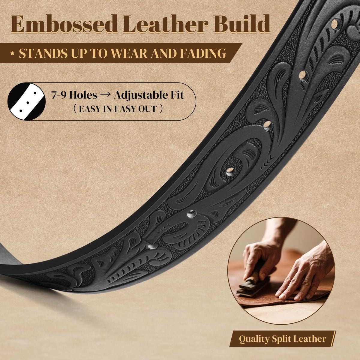 LALATCH Western Cowboy Belts Western Belts for Women Men Cowgirl Cowboy Belt Buckles Leather Cowboy Belt for Men Rodeo Outfit, Gold Horse/Black Belt