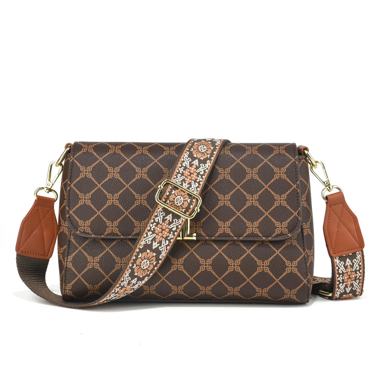 Purse Strap,1.5" Leather End Shoulder Strap Adjustable Replacement,Retro Multi-Pattern Crossbody Bag Straps
