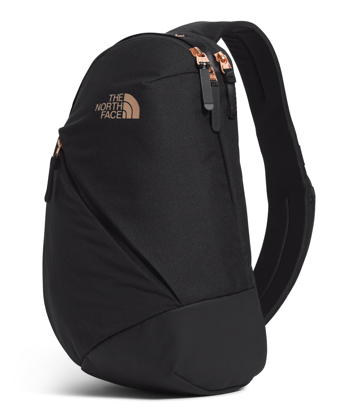The North Face Women's Isabella Sling - Slim Carry Crossbody Bag with Large Main Compartment, Water-Repellent Finish, TNF Black Light Heather/Burnt Coral Metallic-NPF, One Size