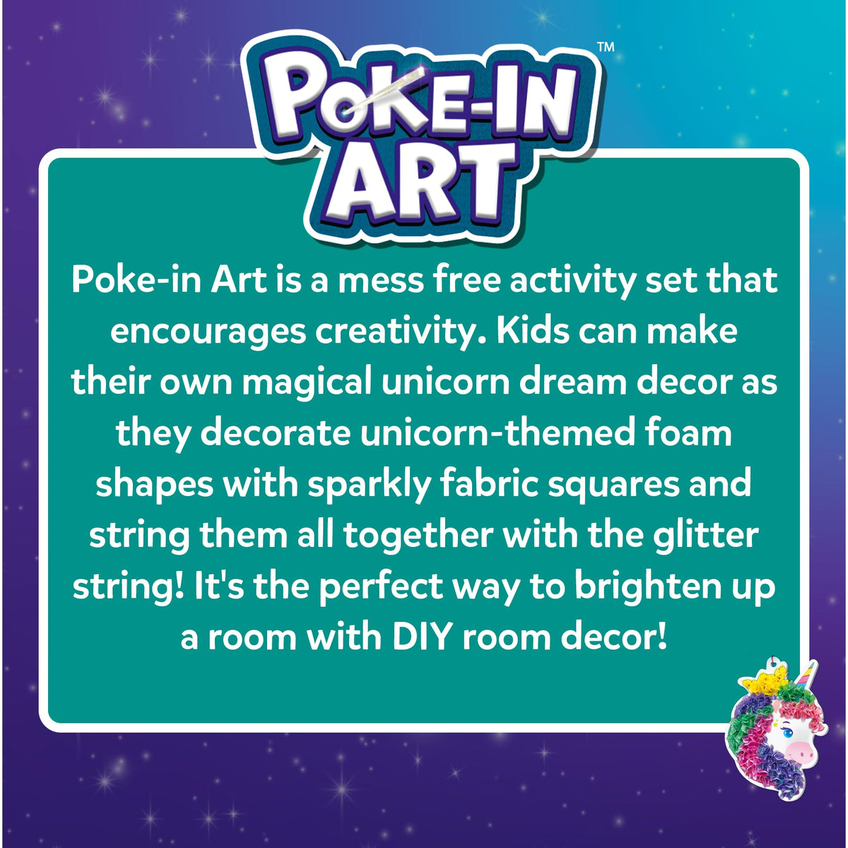 Skillmatics Poke-in Art - Magical Unicorn Dream Decor, Mess-Free Fun for Kids, DIY Wood Craft Kits, Screen-Free Activity, Gifts for Ages 4, 5, 6, 7, 8, 9