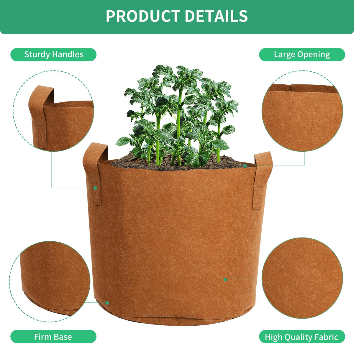 SILKIR Grow Bags, 5 Gallon, Colorful