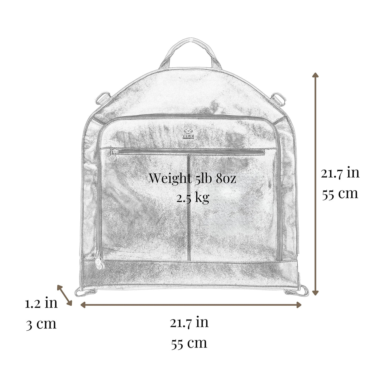 Time Resistance Leather Garment Bag - Slim Carry-On Suit Carrier for Dress Protection (Brown)