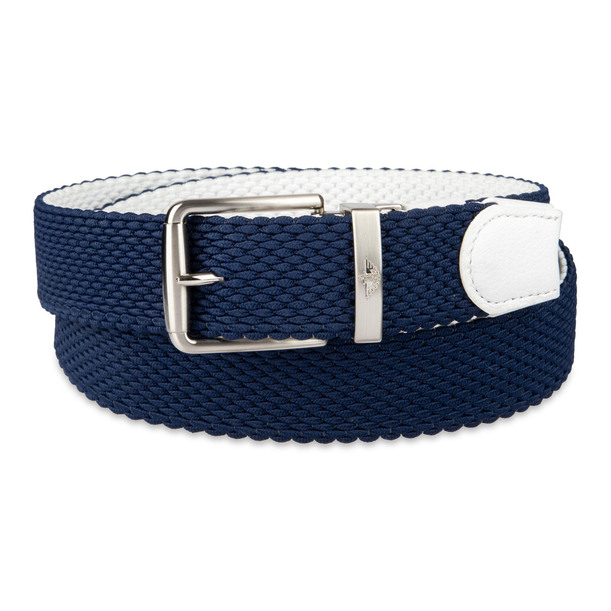 Dockers Men's Reversible Stretch Web Belt, White/Navy, X-Large