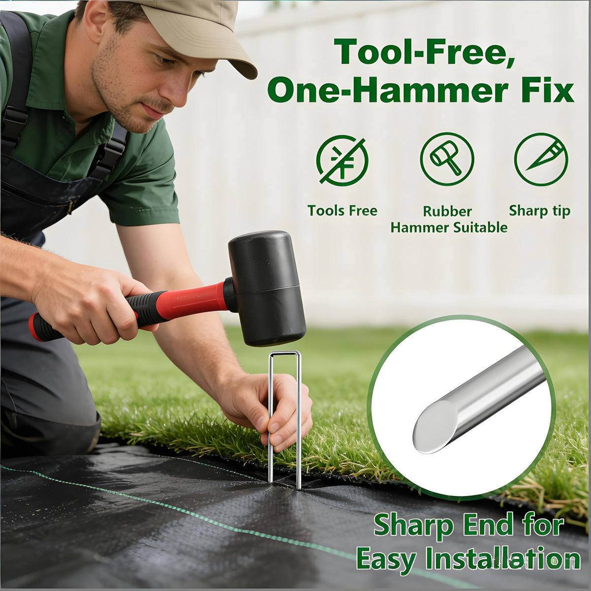 AMAGABELI GARDEN & HOME 4 Inch 200 Pack Galvanized Landscape Staples 12 Gauge Anti-Rust Heavy Duty Garden Staples Plant Cover Stakes U-Shaped Sod Pins Ground Fence Stakes for Weed Barrier Fabric