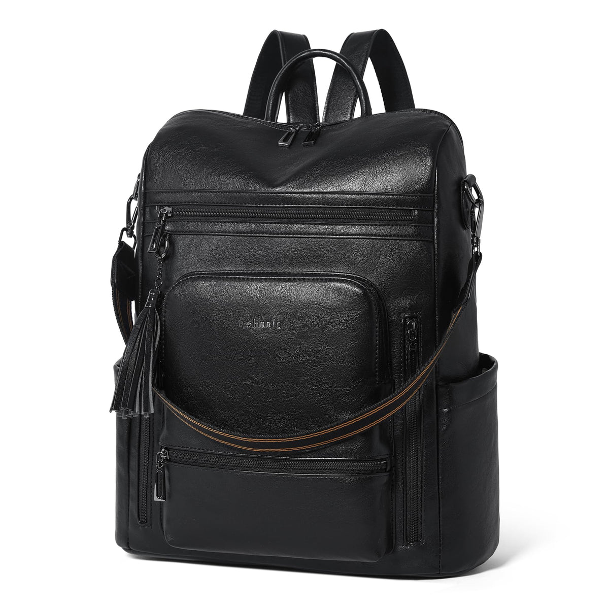 Shrrie Vegan Leather Laptop Backpack for Women 15.6 inch Work Backpack Fashion Travel Backpack Purse for Business College