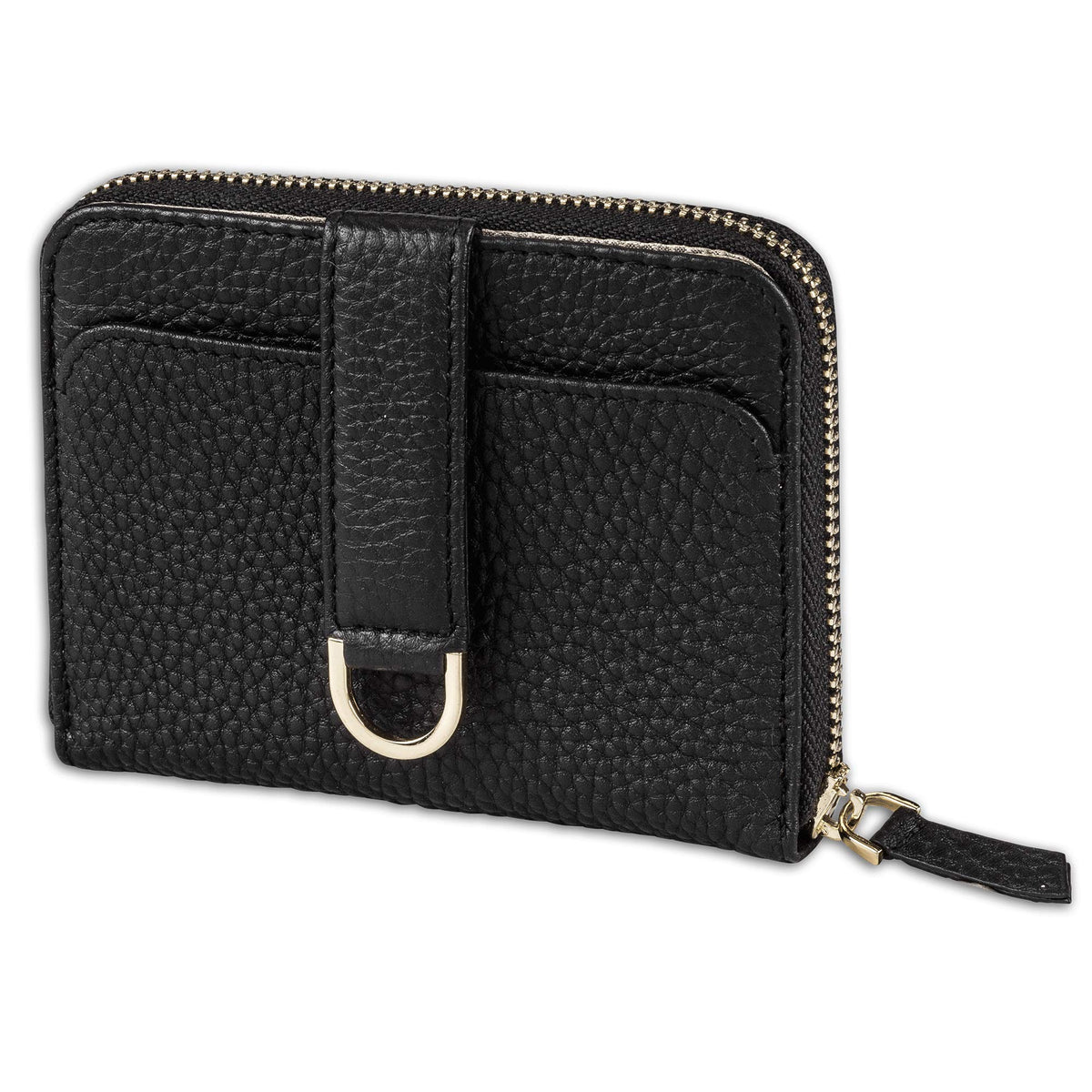 Vaultskin Small Wallet for Women, Leather Card Holder with RFID Blocking with Zipper Coin Pocket, Cash Pocket - Minimalist Wallet Women Slim Design for Everyday Use (Black, Belgravia)