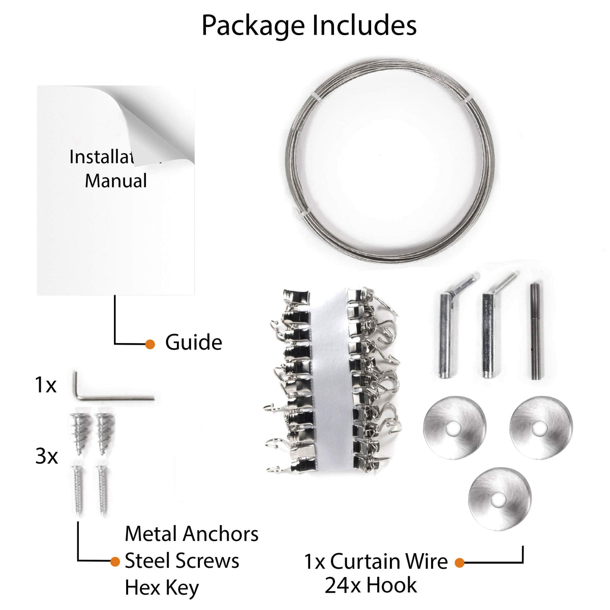 Wallniture Barre Wire Picture Hangers for Kids Crafts and Artwork, Expandable 196 Inch Wall Decor with 24 Clips Set, Silver