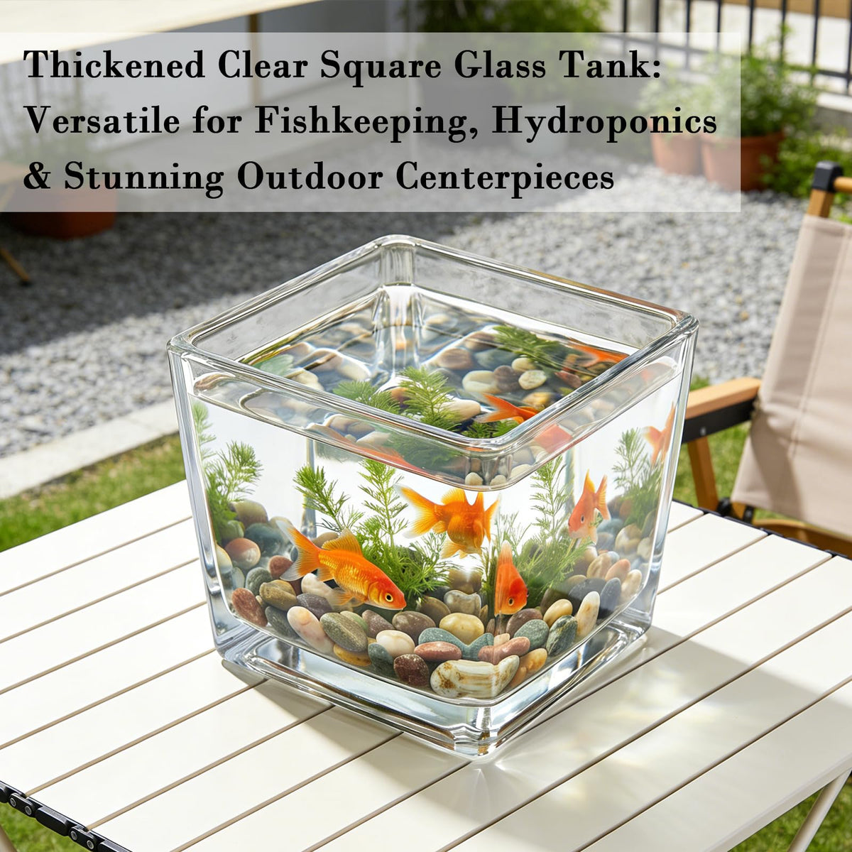 4 Pack Square Glass Vase 6" x 6" x 6", Clear Flower Vase for Centerpieces,Plant Terrarium, Floating Candle Holder for Wedding Centerpieces, Office Decorations, Home Décor, Parties and Events