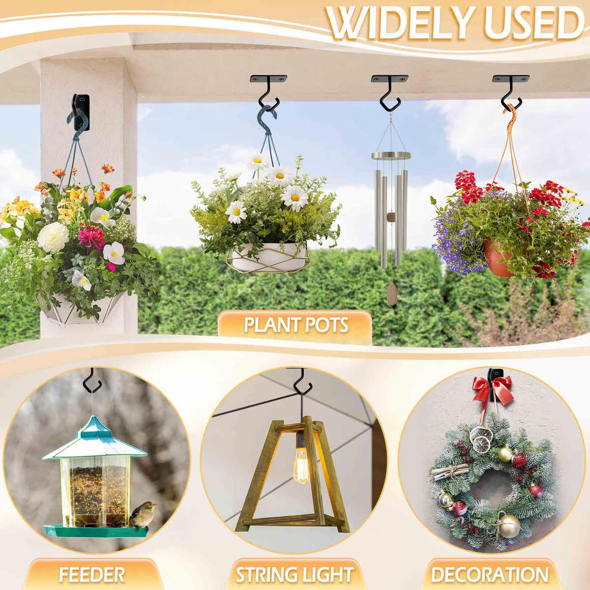 AJART Ceiling Hooks for Hanging Plants: Iron Plant Hanger for Wall Mount - 8 Pack/2.5 Inch Ceiling Hook for Indoor Use