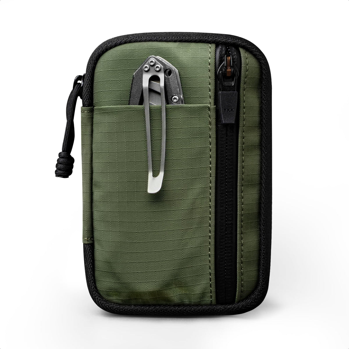 ALPAKA HUB Pouch V2 EDC Organizer for Cables, Cards, Coins, RFID Blocking Small Tool Bag and Pocket Protector for Everyday Carry and Travel, Axoflux 210D Ripstop Nylon, Green