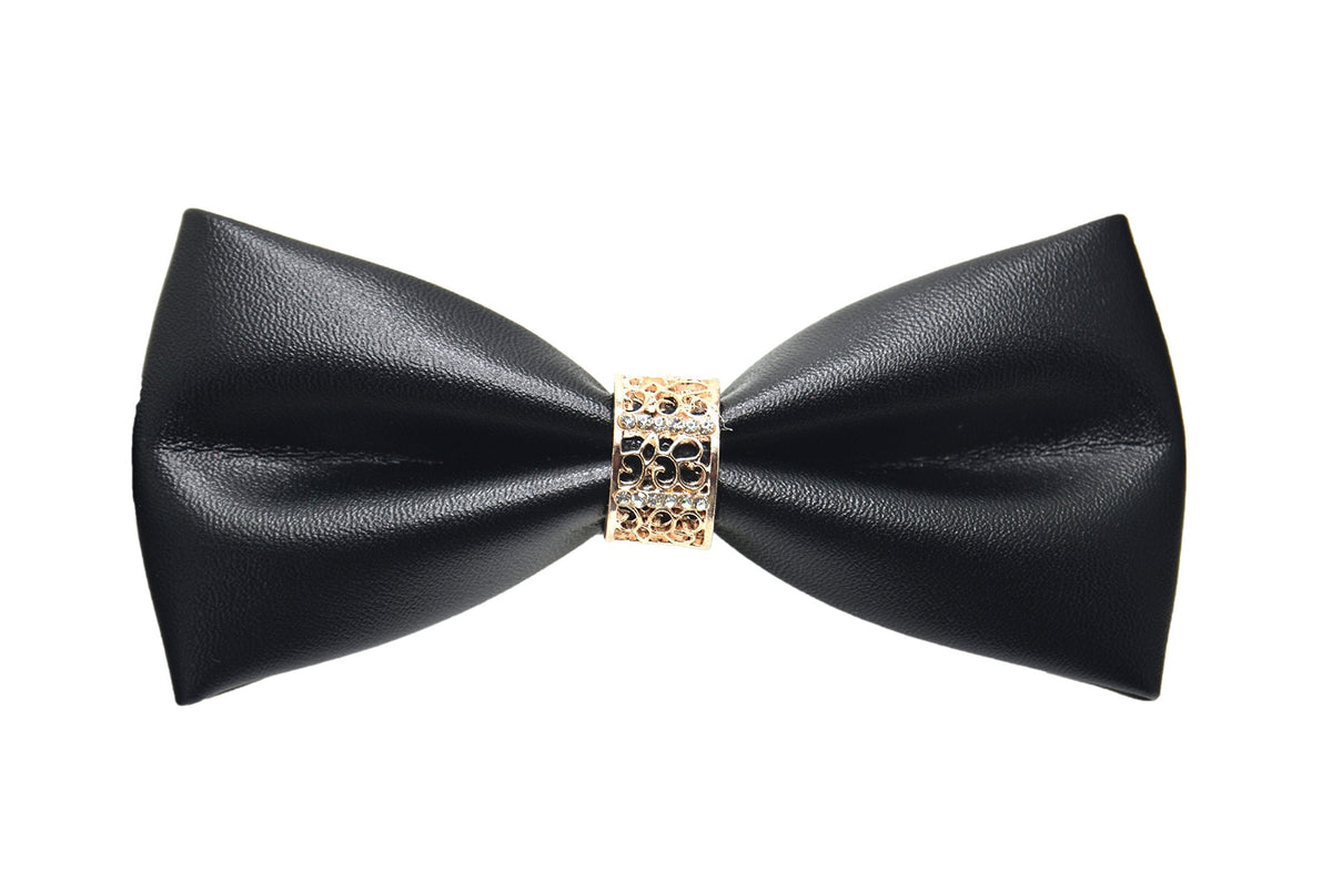 Cloud Rack Bow Tie Metal Ring Studded Leather Black