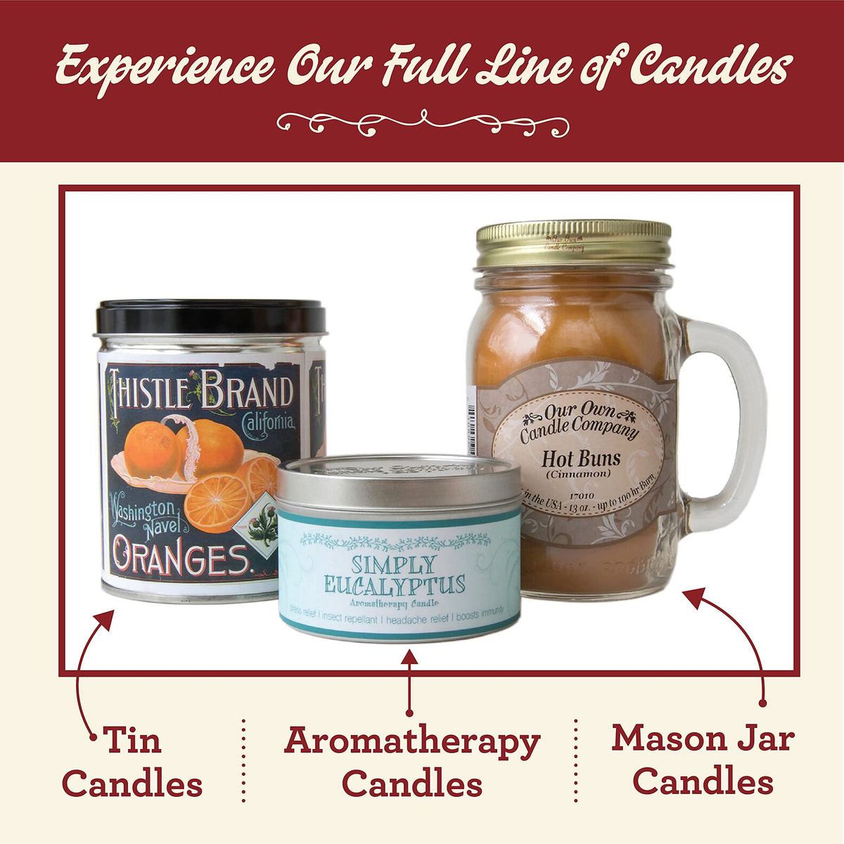 Our Own Candle Company, River Rock Scented Mason Jar Candle, 100 Hour Burn Time, 13 Ounces