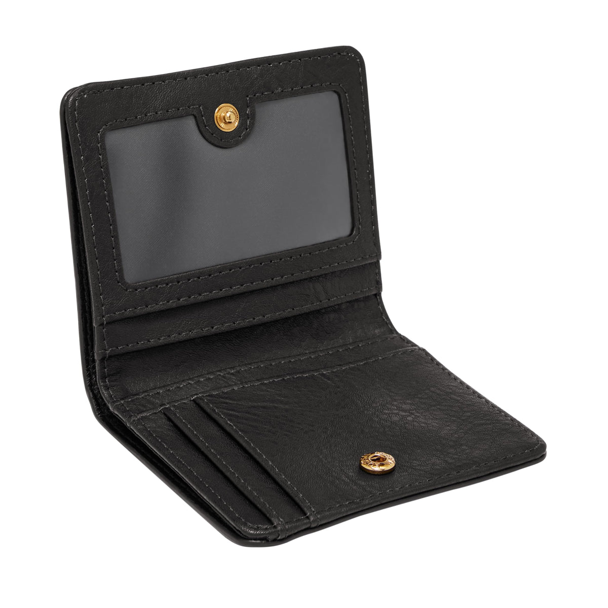 Fossil Women's Wallet, Logan Leather Wallet RFID Blocking Small Bifold, Black
