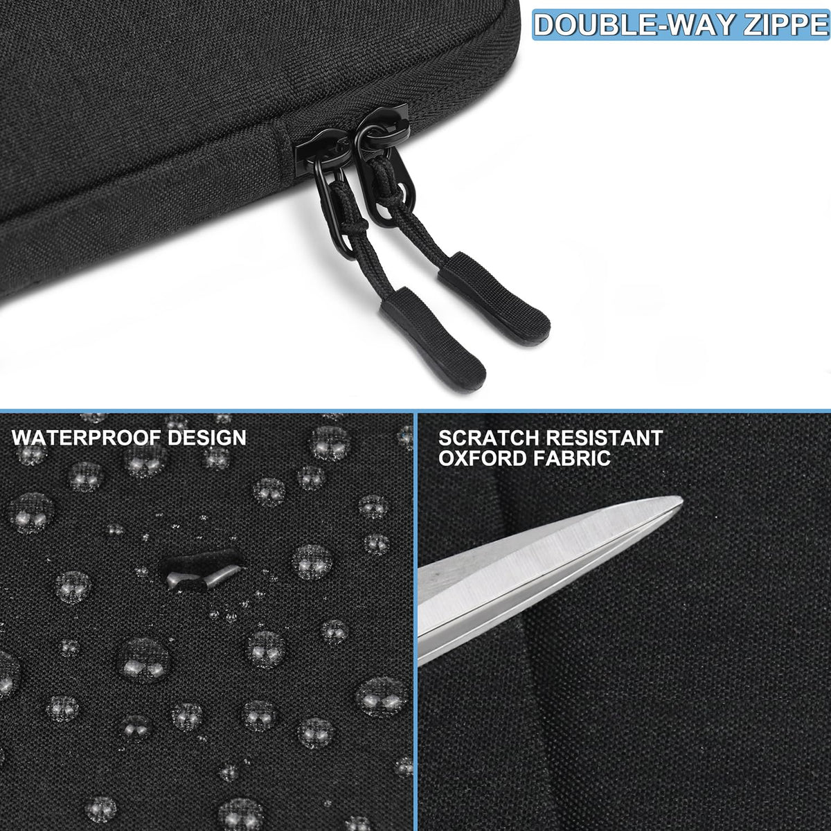 Laptop Sleeve Bag 14 inch, Shockproof Protective Computer Cover with Accessories Pocket, Portable Laptop Case Compatible for 14 inch MacBook Air/Pro, Dell, HP, Acer, Asus, Lenovo, Black