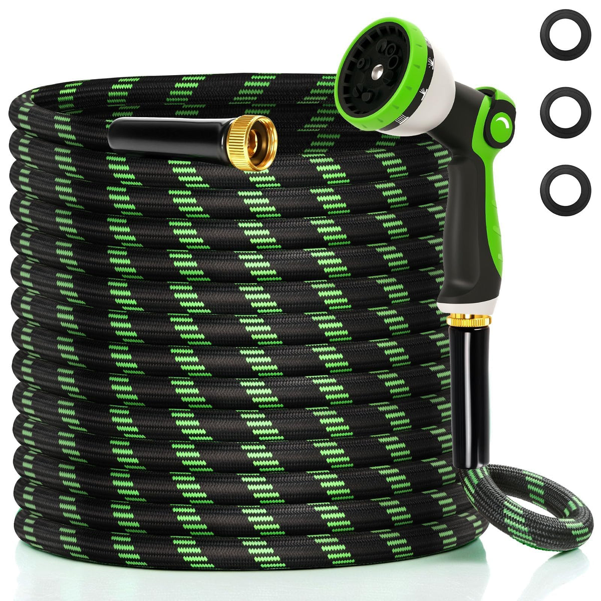 Ahititi Garden Hose 50 ft Water Hose Flexible Non-Expandable Outdoor Heavy Duty Lightweight Leakproof Kink-free flex Watering Hose Pipe for 3/4 inch Fitting Yard Lawn Outside Car Wash