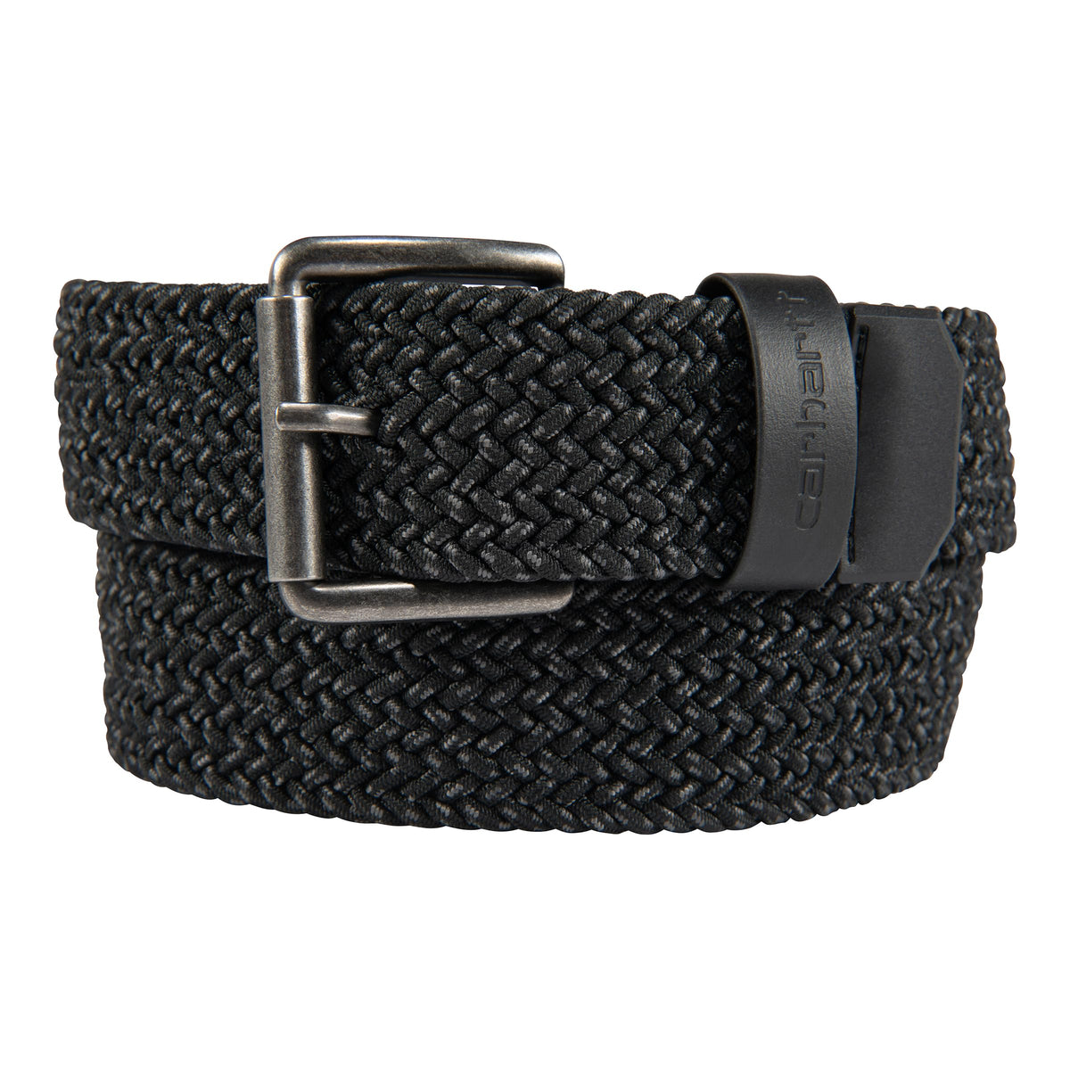Carhartt Men's Durable Nylon Webbing Belts, W/a Slim Profile Design, Black, Large