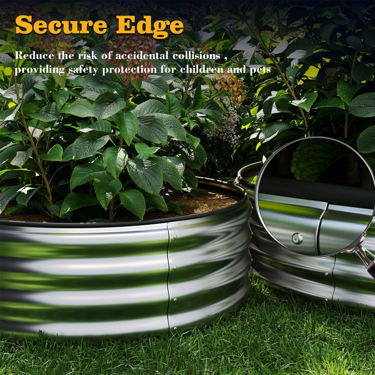 ZFHgarden Galvanized Metal Planter Round Raised Garden Bed Kit for Gardening Outdoor Galvanized Planter Outdoor 1PC Gray 6X3X2FT