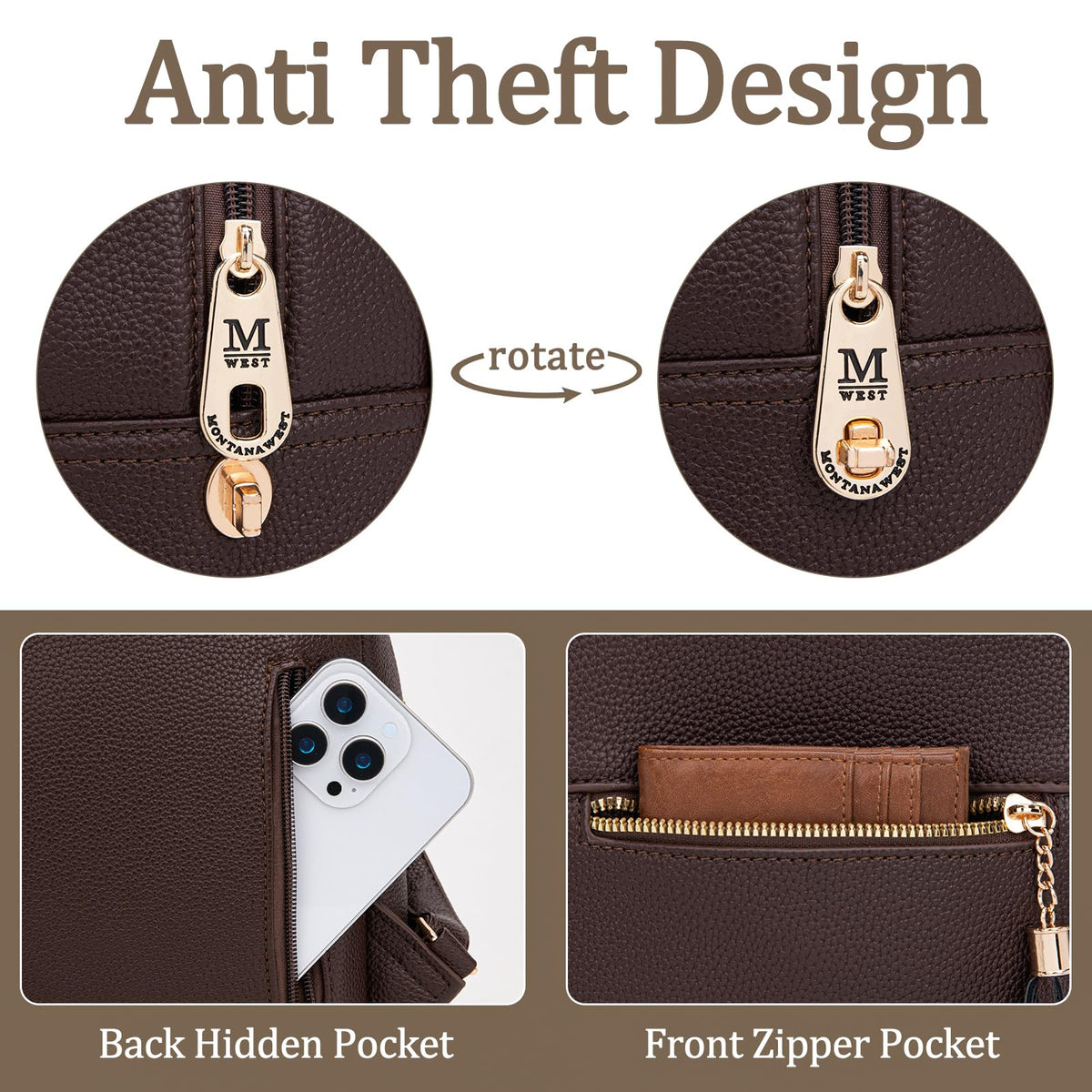 Montana West Mini Backpack Purse for Women Anti Theft Backpacks with Secured Zipper and Tassel