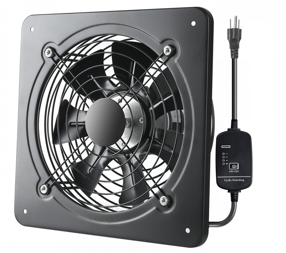 12 Inch Window Exhaust Wall Mounted Ventilation Basement Extractor Industrial Fan 720 CFM High-Speed1460 RPM Industrial Fan for Home Garage Office Commercial Use (12 Inch+Speed Control)