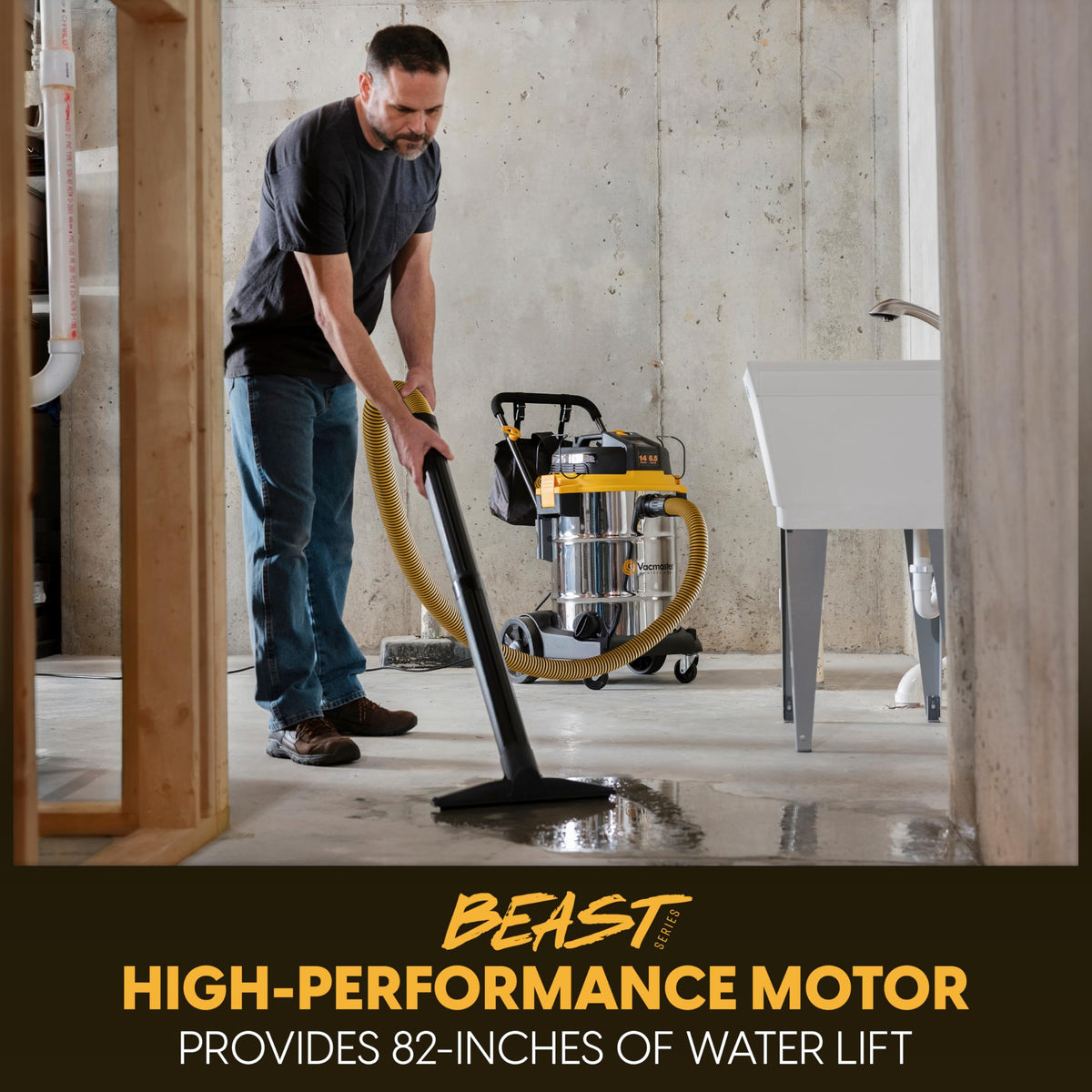 Vacmaster Professional Beast Series 14-Gallon* 6.5 Peak HP† Wet/Dry Vacuum - VJE1412SW 0203