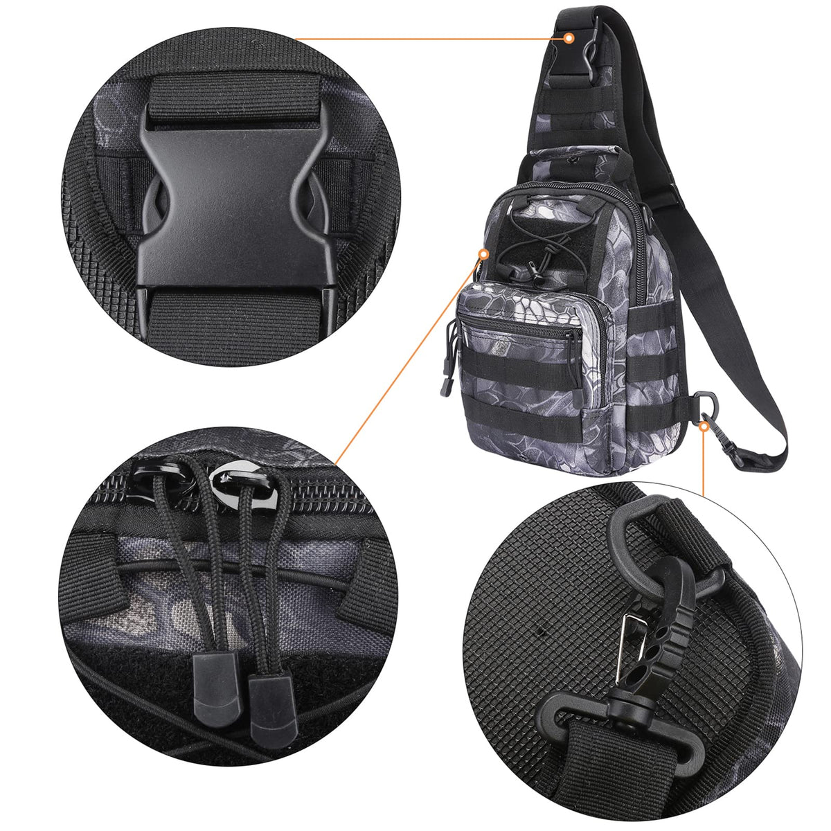 G4Free Outdoor Tactical Bag Backpack, Military Sport Bag Pack Sling Shoulder Backpack Tactical Pack for Every Day Carry