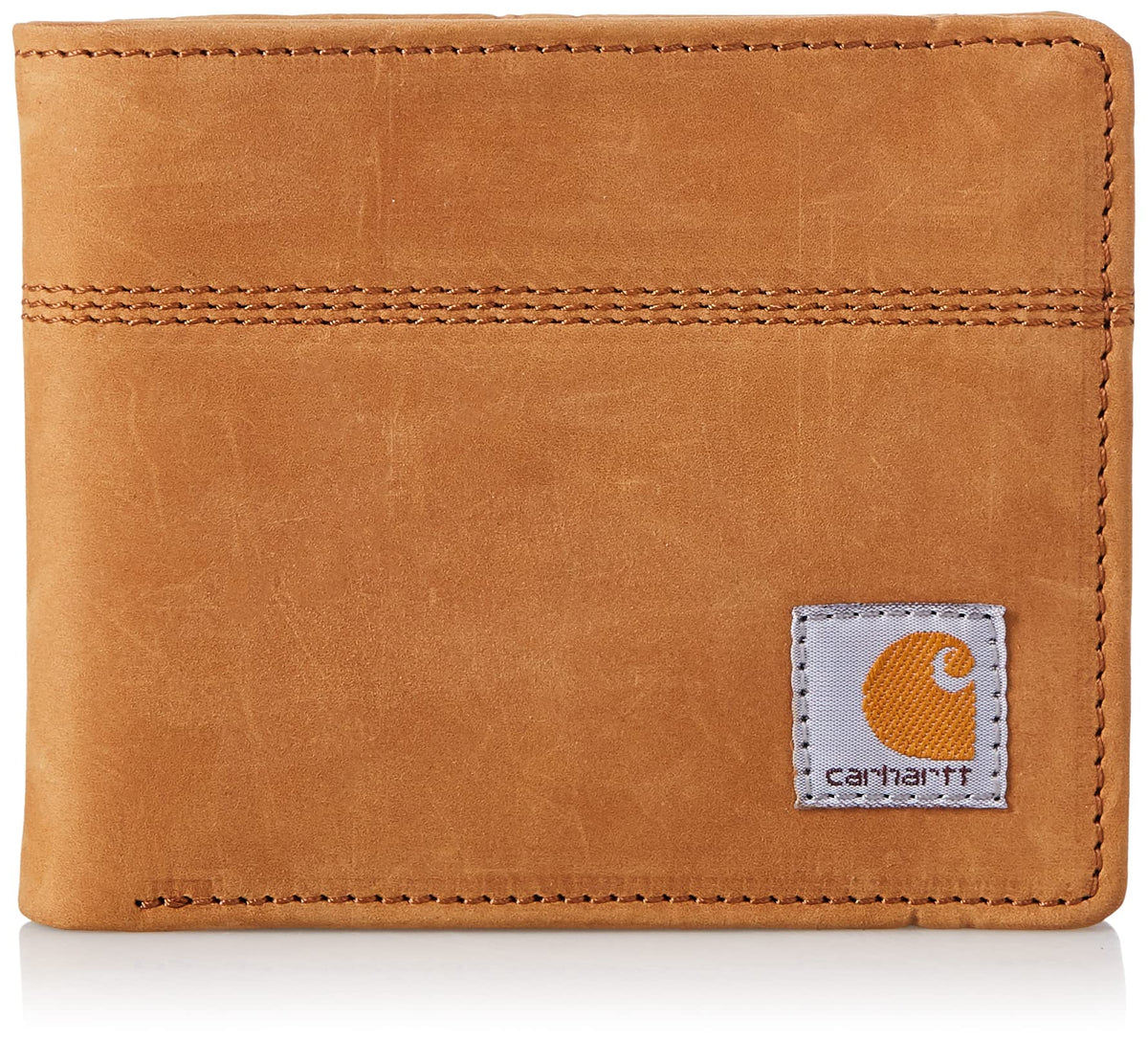 Carhartt Men's Casual Saddle Leather Wallets, Available in Multiple Styles and Colors, Carhartt Brown (Bifold)