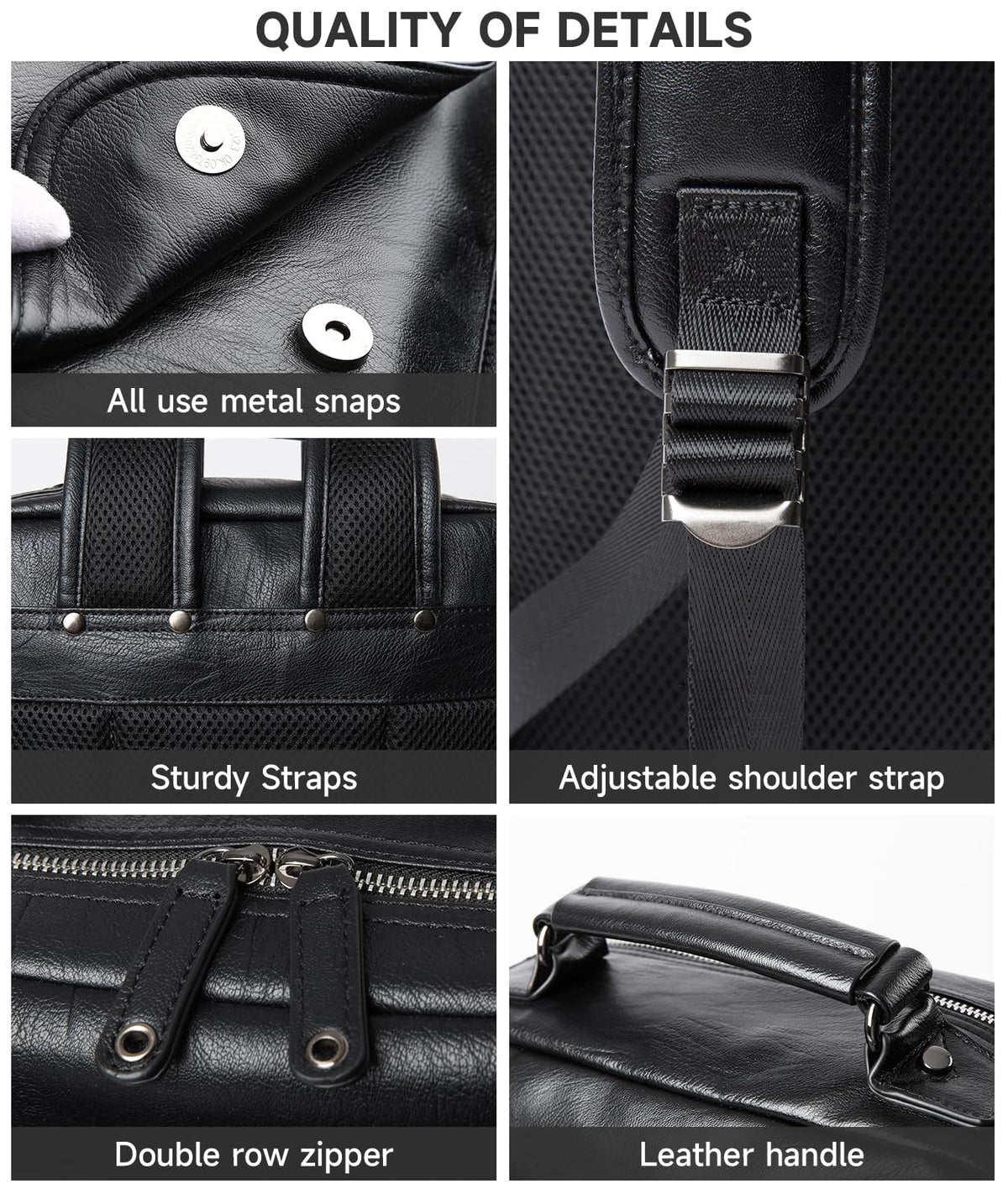 MATE ELAN Leather Backpack Laptop 15.6 inch Lightweight Retro Business College Casual Travel Overnight Daypack Work backpack black Gift
